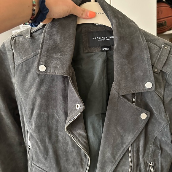 Andrew Marc gray suede leather jacket - size small - Picture 3 of 4